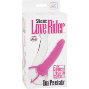 CalExotics Dual Penetrator — Cock Ring, Silicone, Pink — Double Penetration Rings — view 2