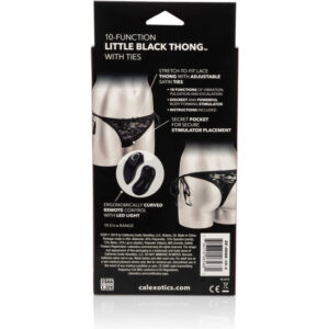 CalExotics Thong with Ties — Panty Vibrator, Black — Remote Control Vibrators — view 3