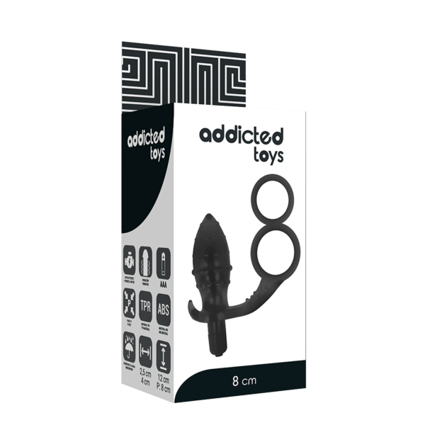 Addicted Toys Double — Vibrating Butt Plug, Cock Ring — Anal — view 5