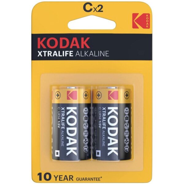 Kodak Xtralife Alkaline C LR14 — Batteries, 2 Pack — Batteries & Spare Parts