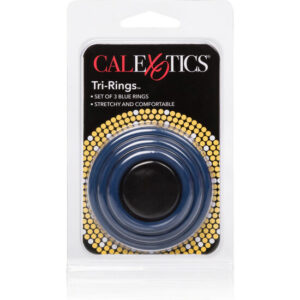 CalExotics Tri — Cock Ring Set, Silicone, Blue — Classic Cock Rings — view 3