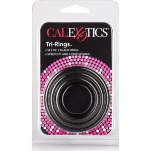 CalExotics Tri — Cock Ring Set, Silicone, Black — Classic Cock Rings — view 2