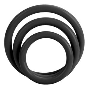 CalExotics Tri — Cock Ring Set, Silicone, Black — Classic Cock Rings