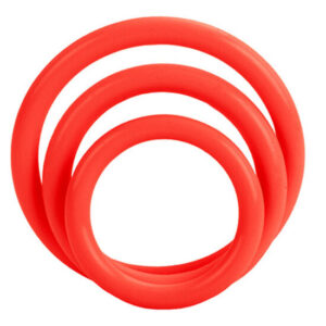 CalExotics Tri — Cock Ring Set, Silicone, Red — Classic Cock Rings