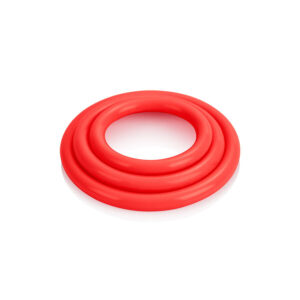 CalExotics Tri — Cock Ring Set, Silicone, Red — Classic Cock Rings — view 3