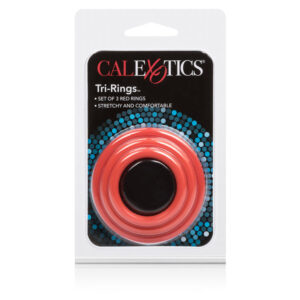CalExotics Tri — Cock Ring Set, Silicone, Red — Classic Cock Rings — view 4