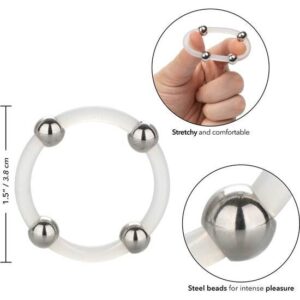 CalExotics Steel Beaded — Cock Ring, Large — Classic Cock Rings — view 2