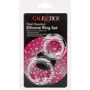 CalExotics Steel Beaded — Cock Ring Set, Large and XL — Classic Cock Rings — view 3