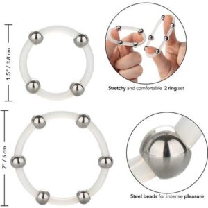 CalExotics Steel Beaded — Cock Ring Set, Large and XL — Classic Cock Rings — view 4