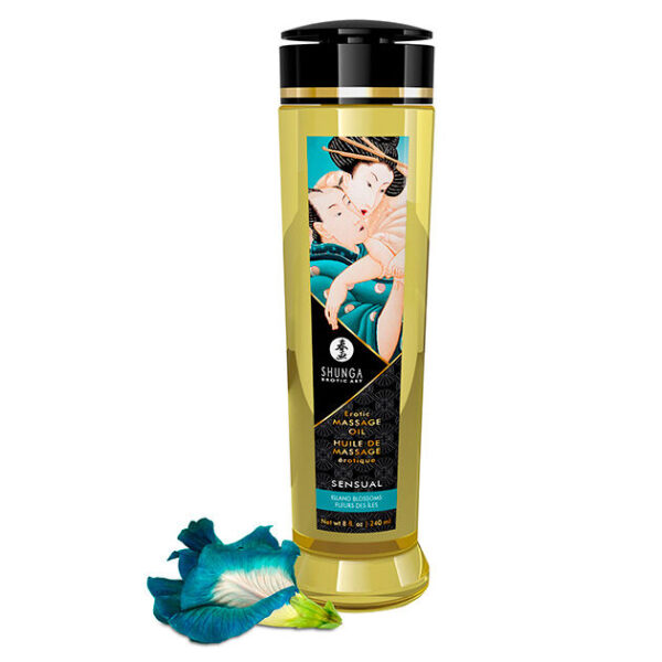 Shunga Sensual — Massage Oil, 240 ml, Island Blossoms — Body Massage Oils