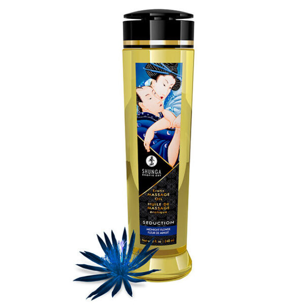Shunga Seduction — Massage Oil, 240 ml, Midnight Flower — Body Massage Oils