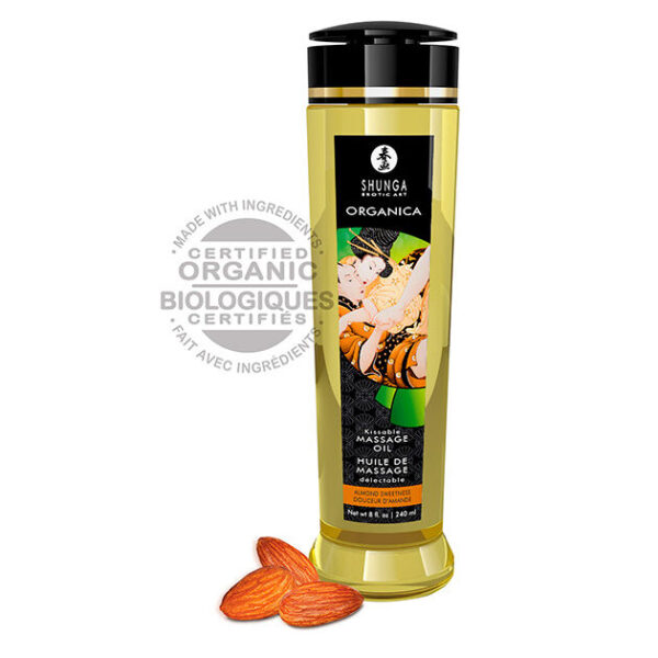 Shunga Organica — Massage Oil, 240 ml, Almond Sweetness — Body Massage Oils