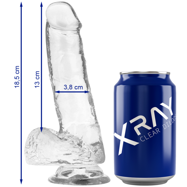 X Ray — Realistic Dildo, 18.5 cm, Clear, With Balls — Dildos