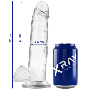 X Ray Clear with Balls — Realistic Dildo, 22 cm