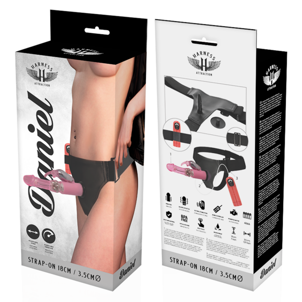 Harness Attraction Daniel — Vibrating Strap-On, 18 cm — Strap-Ons & Harnesses — view 6