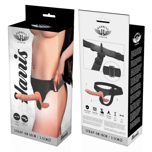 Harness Attraction Harris — Double Strap-On, 18 cm — Double Penetration Strap-Ons — view 6