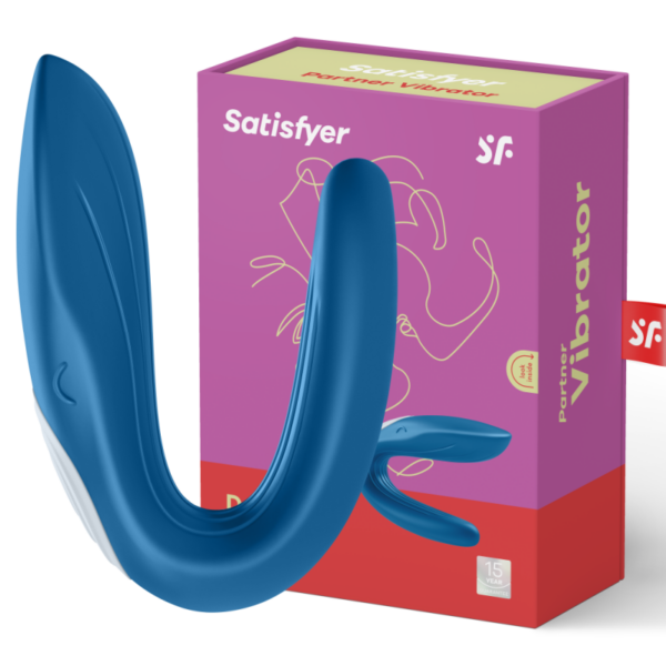Satisfyer Partner Whale — Couples Vibrator, Silicone, Blue — Clitoral Stimulators — view 2