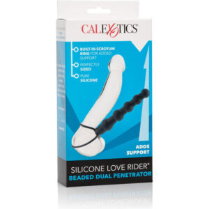 CalExotics Love Rider Beaded Dual Penetrator — Cock Ring, Black — Anal Beads — view 2