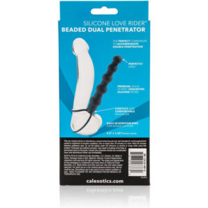 CalExotics Love Rider Beaded Dual Penetrator — Cock Ring, Black — Anal Beads — view 3