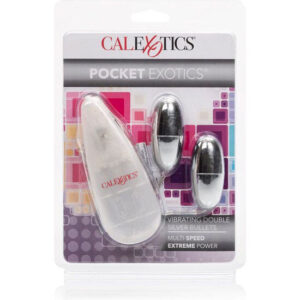CalExotics Pocket Exotics Double — Bullet Vibrator, Silver — Bullet Vibrators — view 4
