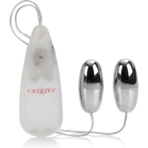 CalExotics Pocket Exotics Double — Bullet Vibrator, Silver — Bullet Vibrators