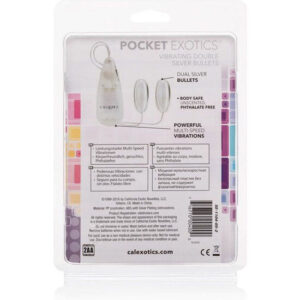 CalExotics Pocket Exotics Double — Bullet Vibrator, Silver — Bullet Vibrators — view 2