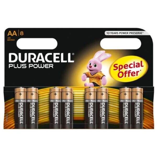 Duracell Plus Power AA LR6 — Batteries, 8 Pack — Batteries & Spare Parts