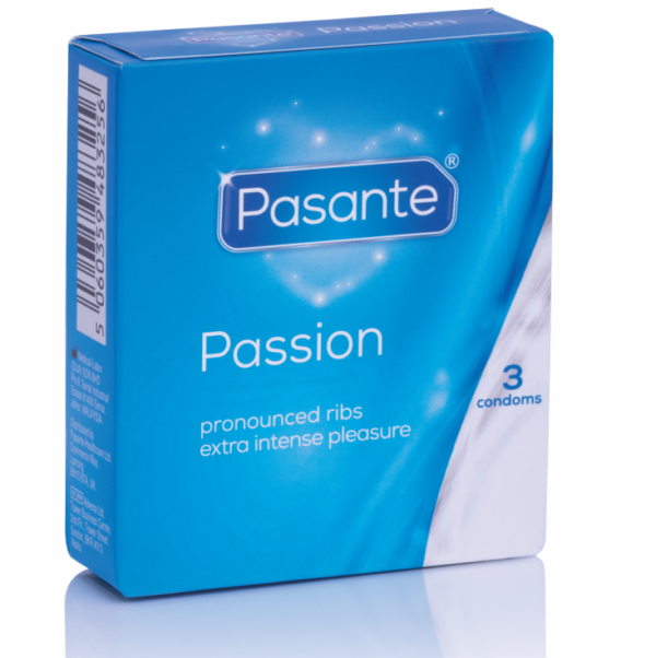 Pasante Passion — Ribbed Condoms, 3 Pack — Condom 3 Packs
