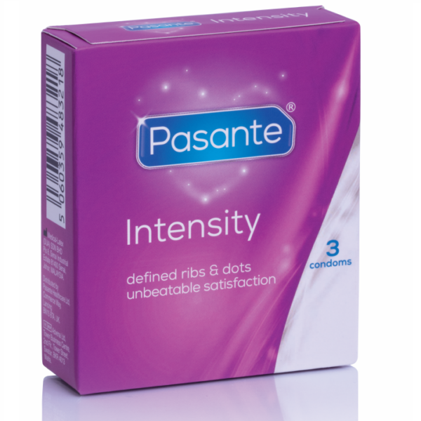 Pasante Ribs and Dots Intensity — Textured Condoms, 3 Pack — Condom 3 Packs