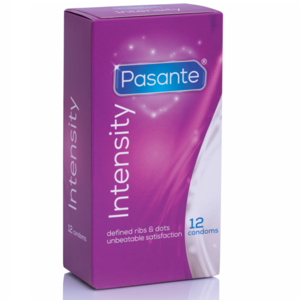 Pasante Ribs and Dots Intensity — Textured Condoms, 12 Pack — Condom Multipacks