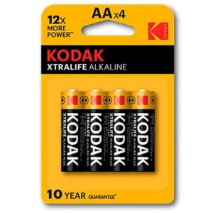 Kodak Xtralife Alkaline AA LR6 — Batteries, 4 Pack — Batteries & Spare Parts