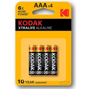 Kodak Xtralife Alkaline AAA LR03 — Batteries, 4 Pack — Batteries & Spare Parts