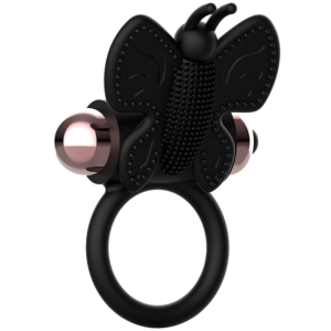 Coquette Butterfly — Vibrating Cock Ring, Black — Cock Rings — view 3