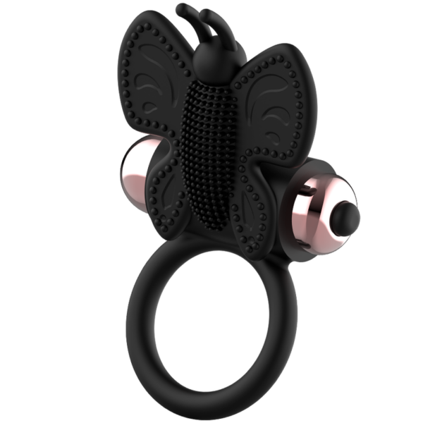 Coquette Butterfly — Vibrating Cock Ring, Black — Cock Rings — view 7