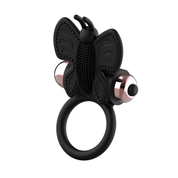 Coquette Butterfly — Vibrating Cock Ring, Black — Cock Rings — view 5