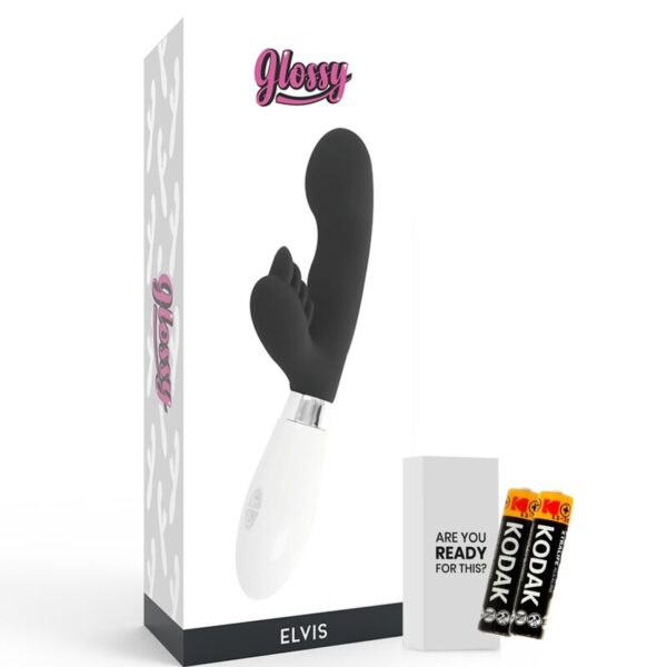 Glossy Elvis — Rabbit Vibrator, Silicone, Black — Rabbit Vibrators — view 7