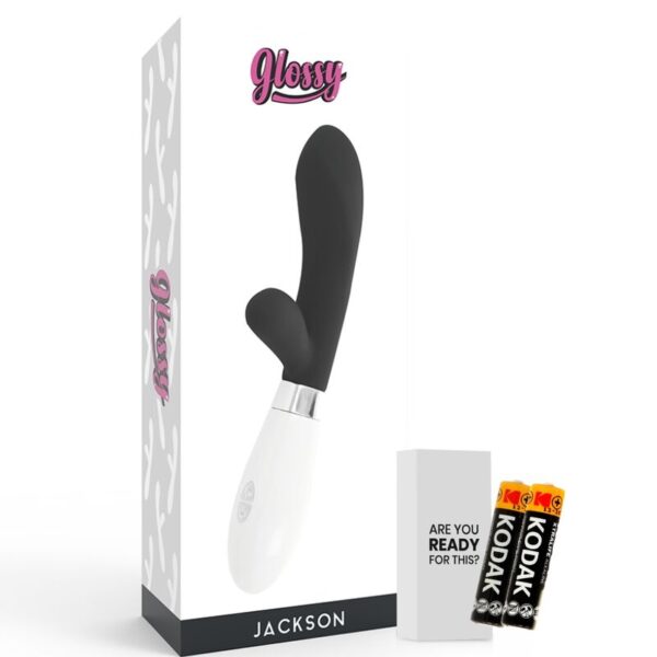 Glossy Jackson — Rabbit Vibrator, Silicone, Black — Rabbit Vibrators — view 7