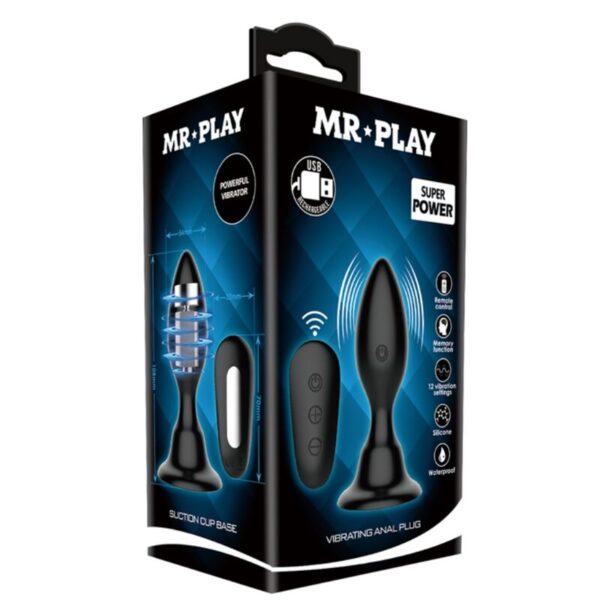 Mr Play — Vibrating Butt Plug, Remote Control, Black — Anal — view 9