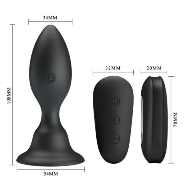 Mr Play — Vibrating Butt Plug, Remote Control, Black — Anal — view 5
