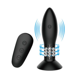 Mr Play Rotating Balls — Vibrating Butt Plug, Black — Anal — view 2