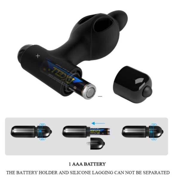 Mr Play — Vibrating Butt Plug, Silicone, Matte Black — Anal — view 6