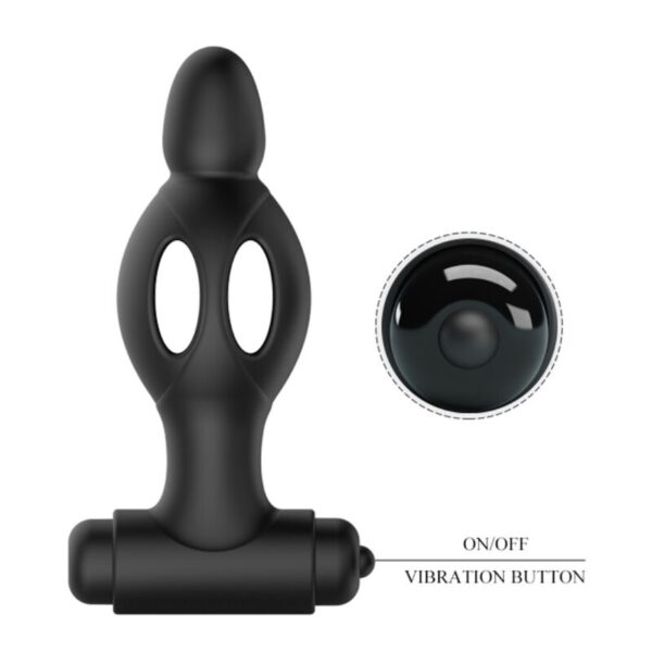 Mr Play — Vibrating Butt Plug, Silicone, Matte Black — Anal — view 4