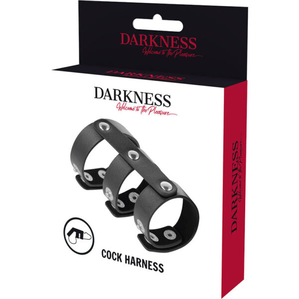 Darkness Double — Cock Ring, Synthetic Leather — Classic Cock Rings — view 5