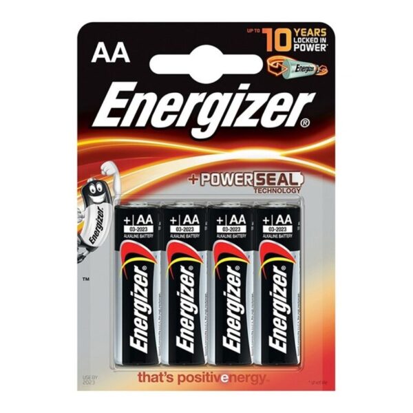 Energizer Alkaline Power AA LR6 — Batteries, 4 Pack — Batteries & Spare Parts
