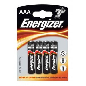Energizer Alkaline Power AAA LR03 — Batteries, 4 Pack — Batteries & Spare Parts
