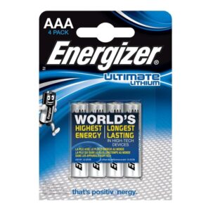 Energizer Ultimate Lithium AAA L92 — Batteries, 4 Pack — Batteries & Spare Parts