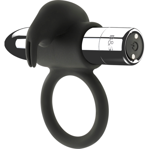 Black & Silver Burton — Vibrating Cock Ring, Silver — Cock Rings — view 6