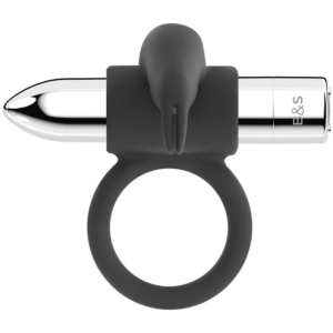 Black & Silver Burton — Vibrating Cock Ring, Silver — Cock Rings