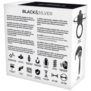 Black & Silver Burton — Vibrating Cock Ring, Silver — Cock Rings — view 3
