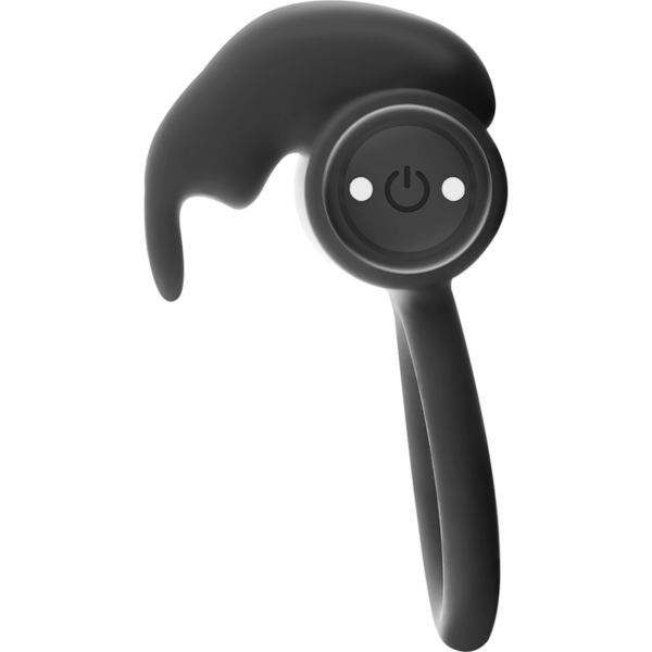 Black & Silver Burton — Vibrating Cock Ring, Black — Cock Rings — view 5